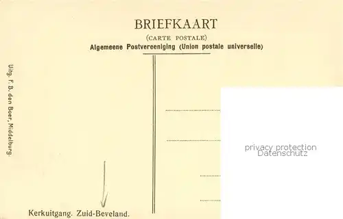 AK / Ansichtskarte Zuid_Beveland_NL Kerkuitgang 