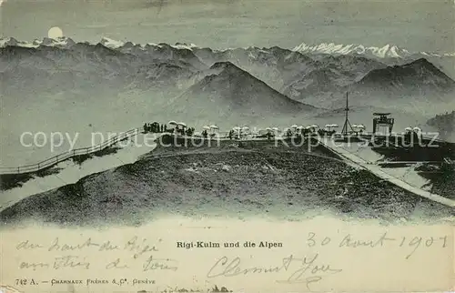 AK / Ansichtskarte Rigi_Kulm und die Alpen Rigi_Kulm