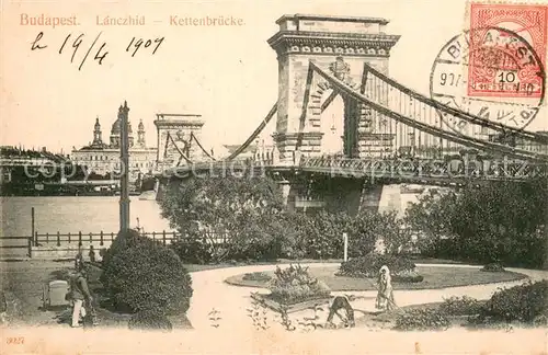 AK / Ansichtskarte Budapest_HU Lanczhid Kettenbruecke 