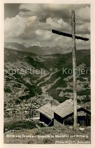 AK / Ansichtskarte Grabs_SG Blick auf Schruns Montafon und Arlberg Alpen Grabs_SG