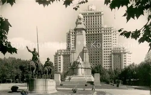 AK / Ansichtskarte Madrid_Spain Plaza de Espana Monumento a Cervantes Madrid Spain