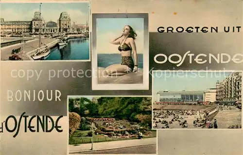 AK / Ansichtskarte Oostende_Ostende Hafen Park Strandpartie 