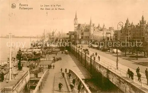 AK / Ansichtskarte Anvers_Antwerpen Le Steen et le Port Anvers Antwerpen