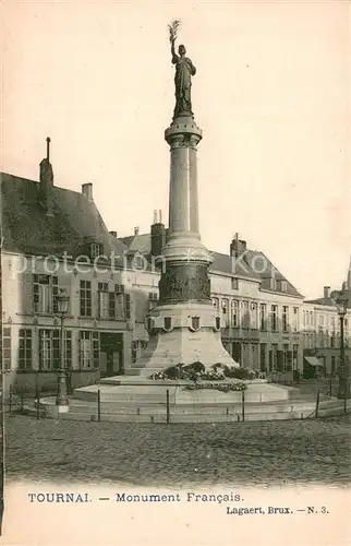 AK / Ansichtskarte Tournai_Belgie Monument Francais 