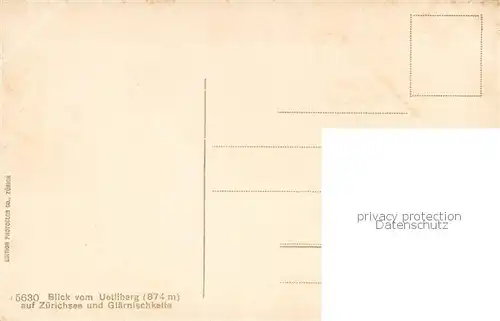 AK / Ansichtskarte Zuerichsee_ZH Blick vom Uetliberg auf See und Glaernischkette Zuerichsee ZH