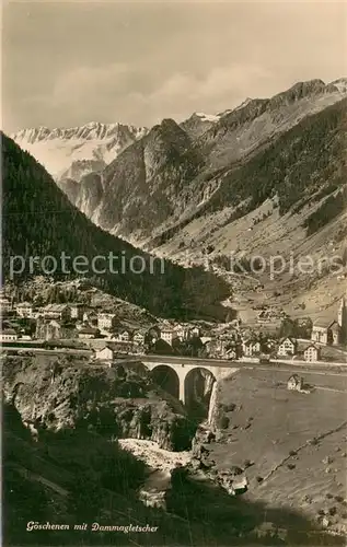 AK / Ansichtskarte Goeschenen_Goeschenen_UR Panorama Blick gegen Dammagletscher Urner Alpen 