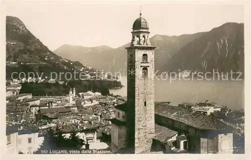 AK / Ansichtskarte Lugano_TI Visto dalla Stazione Lugano_TI