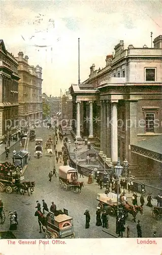 AK / Ansichtskarte London__UK General Post Office Pferdewagen Pferdebus 