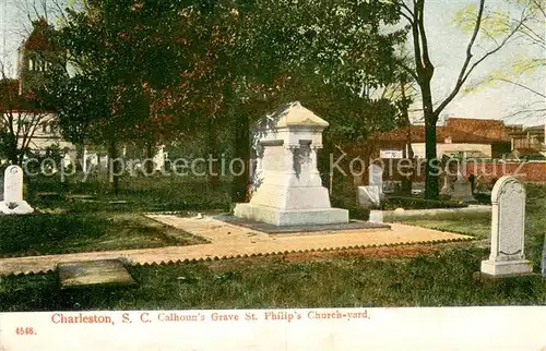 AK / Ansichtskarte Charleston_South_Carolina Calhouns Grave St. Philips Church yard 