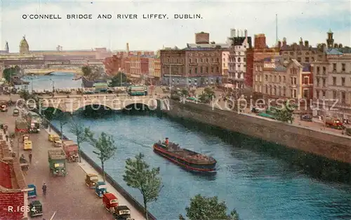 AK / Ansichtskarte Dublin__Ireland_UK O Connell Bridge and River Liffey Valentines Post Card 