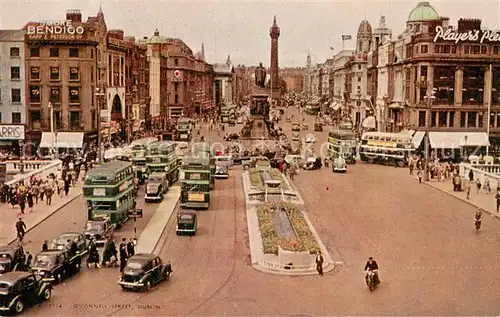 AK / Ansichtskarte Dublin__Ireland_UK O Connell Street Traffic Monument Valentines Post Card 