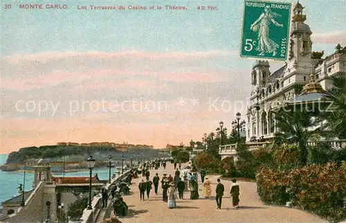 AK / Ansichtskarte Monte Carlo_Monaco Terrasses du Casino et le Theatre 