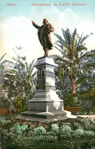 AK / Ansichtskarte Cadiz_Andalucia_ES Monumento de Emilio Castelar Photochromiekarte 