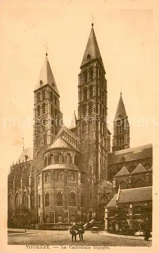 AK / Ansichtskarte Tournay__Belgie La Cathedrale degagee 