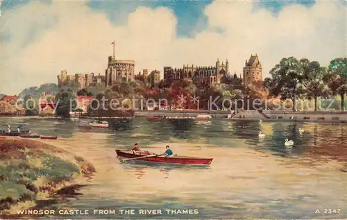 AK / Ansichtskarte London__UK Windsor Castle from the River Thames 