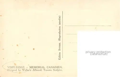 AK / Ansichtskarte Vimy Ridge_UK Memorial Canadien  