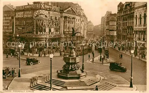 AK / Ansichtskarte London__UK Piccadilly Circus Monument Traffic 