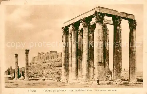 AK / Ansichtskarte Athenes_Athen Temple de Jupiter vue generale avec l Acropole au fond Athenes Athen