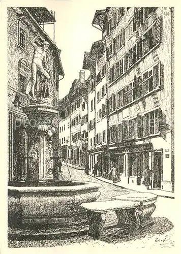 AK / Ansichtskarte Zuerich_ZH Neumarkt Muntwyler Kuenstlerkarte Zuerich_ZH