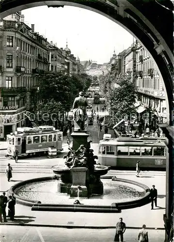AK / Ansichtskarte Zuerich_ZH Bahnhofstrasse Denkmal Strassenbahn Zuerich_ZH