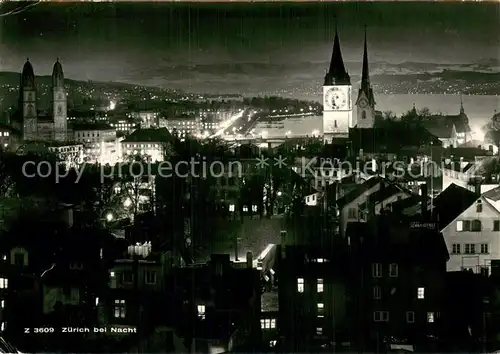 AK / Ansichtskarte Zuerich_ZH bei Nacht Zuerich_ZH