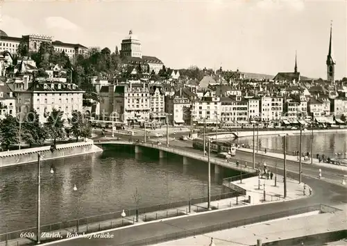 AK / Ansichtskarte Zuerich_ZH Bahnhofbruecke Limmat Zuerich_ZH