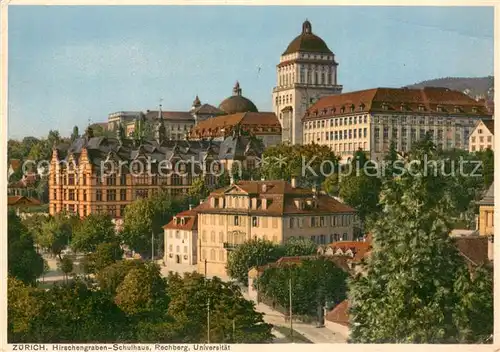 AK / Ansichtskarte Zuerich_ZH Hirschengraben Schulhaus Rechberg Universitaet Zuerich_ZH