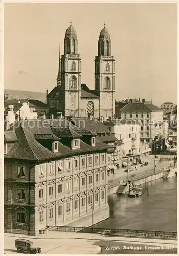 AK / Ansichtskarte Zuerich_ZH Rathaus Grossmuenster Zuerich_ZH