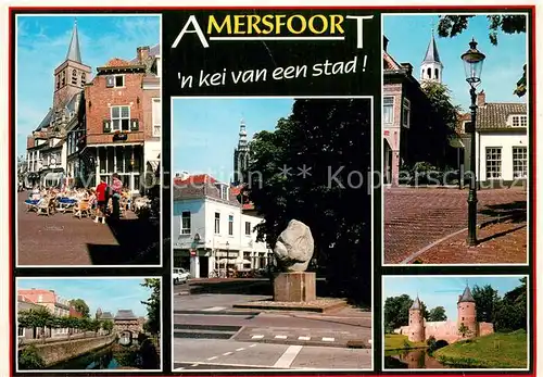 AK / Ansichtskarte Amersfoort_NL Ortsmotive Zentrum Strassencafe Denkmal Schloss 