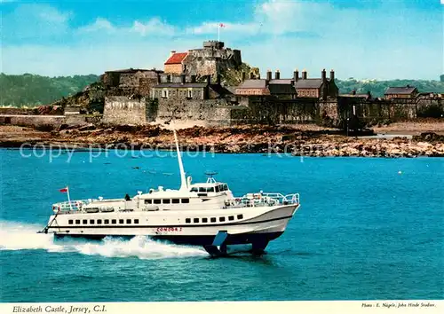 AK / Ansichtskarte Jersey_Kanalinsel Elizabeth Castle Hydrofoil flying boat 