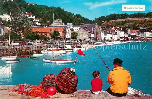 AK / Ansichtskarte St_Aubins_Jersey_UK Harbour Fishing 