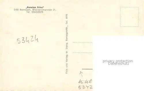 AK / Ansichtskarte Remagen Pension Prinz Aussenansicht Remagen