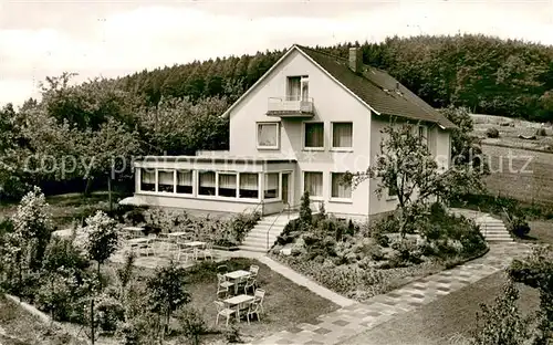 AK / Ansichtskarte Hoersum Pension Gaestehaus M. Fluegge Aussenansicht m. Terrasse Hoersum