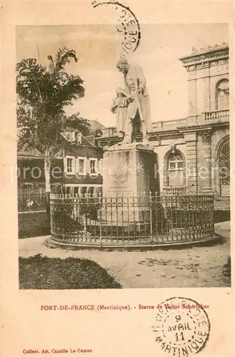 AK / Ansichtskarte Fort De France_Martinique Statue de Victoir Schoelcher 