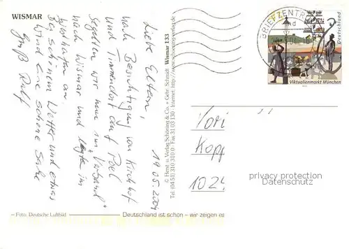 AK / Ansichtskarte Wismar_Mecklenburg Fliegeraufnahme Wismar_Mecklenburg