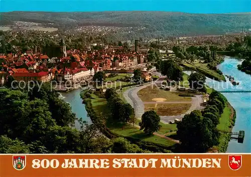 AK / Ansichtskarte Muenden_Werra Fliegeraufnahme 800 Jahre Stadt Muenden Muenden Werra