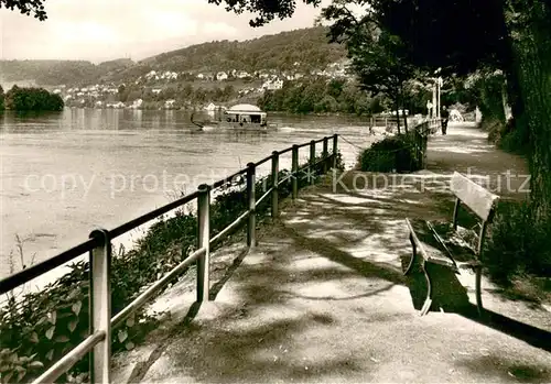 AK / Ansichtskarte Rheinfelden_Baden Rheinpromenade m. Faehre zur Schweiz Rheinfelden_Baden