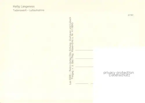AK / Ansichtskarte Langeness Fliegeraufnahme Tadenswarft Langeness
