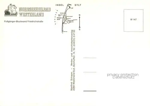 AK / Ansichtskarte Westerland_Sylt Fussgaenger Boulevard Friedrichstrasse Westerland_Sylt