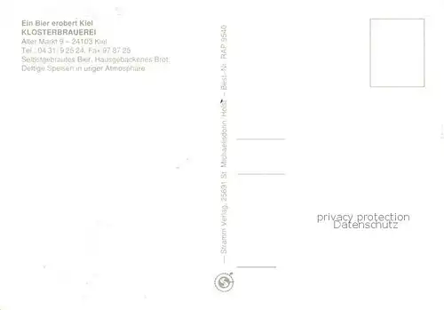 AK / Ansichtskarte Kiel Klosterbrauerei Innenansichten Kiel