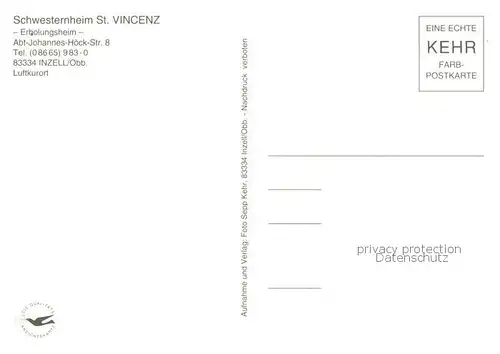 AK / Ansichtskarte Inzell Schwesterheim St. Vincenz Erholungsheim Aussenansichten u. Kirche Inzell