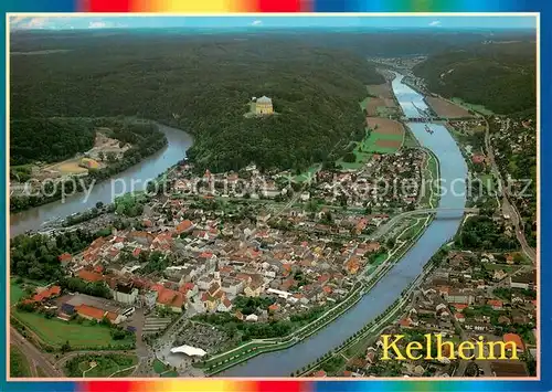 AK / Ansichtskarte Kelheim_Donau Fliegeraufnahme am Zusammenfluss v. Altmuehl u. Donau 