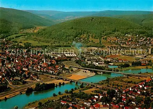 AK / Ansichtskarte Lohr_Main Fliegeraufnahme Fluss Main Lohr_Main