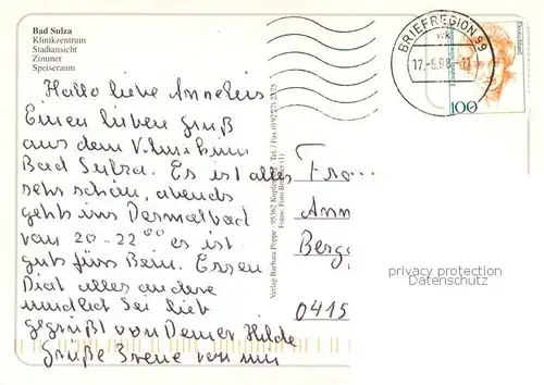 AK / Ansichtskarte Bad_Sulza Klinikzentrum   Stadtansicht   Zimmer   Speiseraum Bad_Sulza