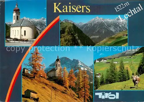 AK / Ansichtskarte Kaisers_Lechtal_Tirol_AT Panorama Bergdorf Kirche Alpenpanorama 