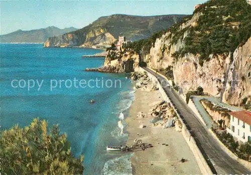 AK / Ansichtskarte Finale_Ligure_IT Via Aurelia e Castello Riviera delle Palme 