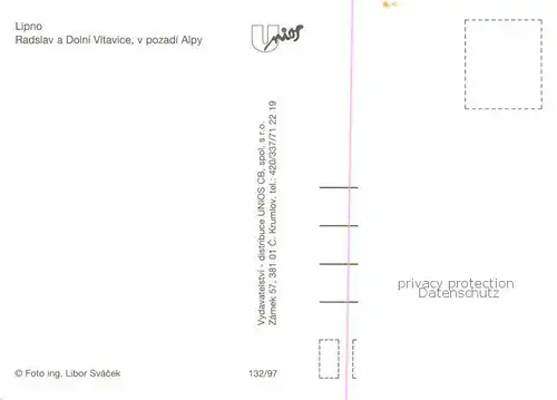 AK / Ansichtskarte Lipno_CZ Radslav a Dolni Vltavice v pozadi Alpy 