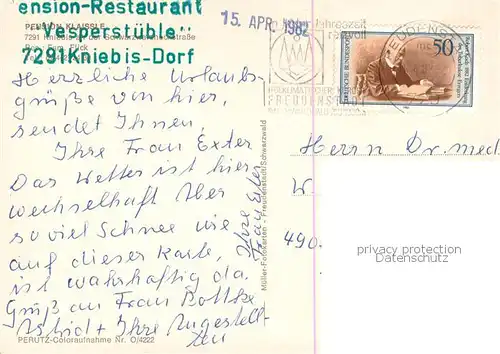 AK / Ansichtskarte Kniebis_Freudenstadt Pension Klaissle Winterlandschaft im Schwarzwald Kniebis_Freudenstadt