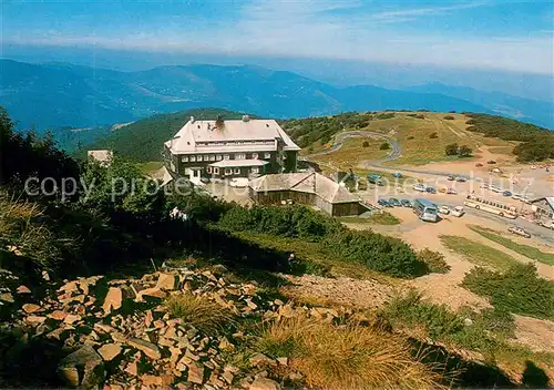 AK / Ansichtskarte Grand Ballon_Elsass_Vosges Hotel du Grand Ballon Restaurant Vue des Alpes Route des Cretes et la chaine des Vosges 