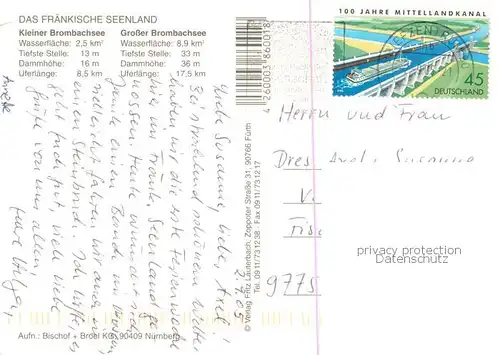 AK / Ansichtskarte Brombachsee Fraenkisches Seenland Brombachsee